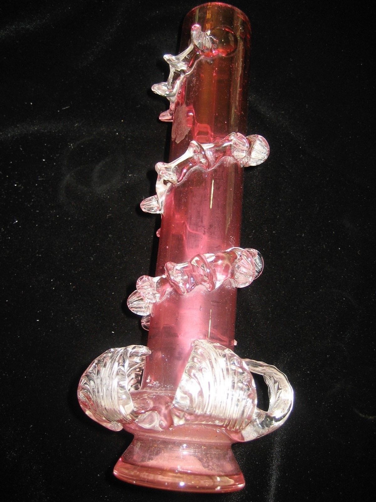 Antique Glass Vase Old Italy Italian Art Glass Murano Ruby