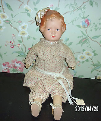 Antique/Vintage Circa 1920's Compo Shoulderplate Doll with Bow Loop on ...