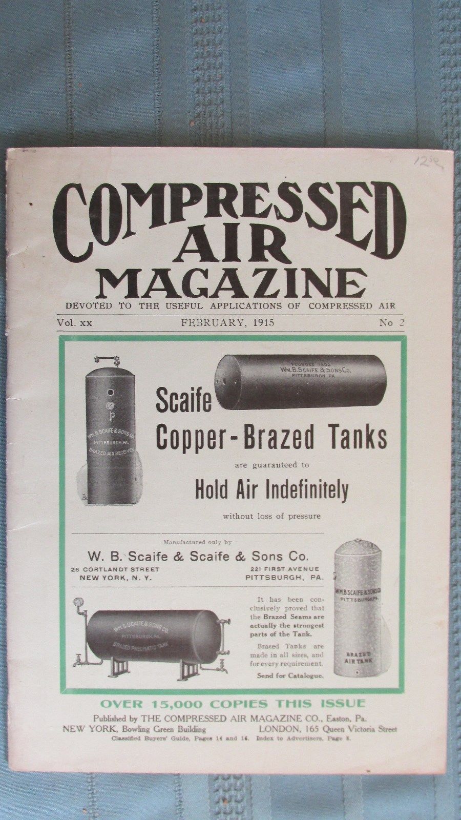 Original 1915 Copy Compressed Air MagazineMine Equipment