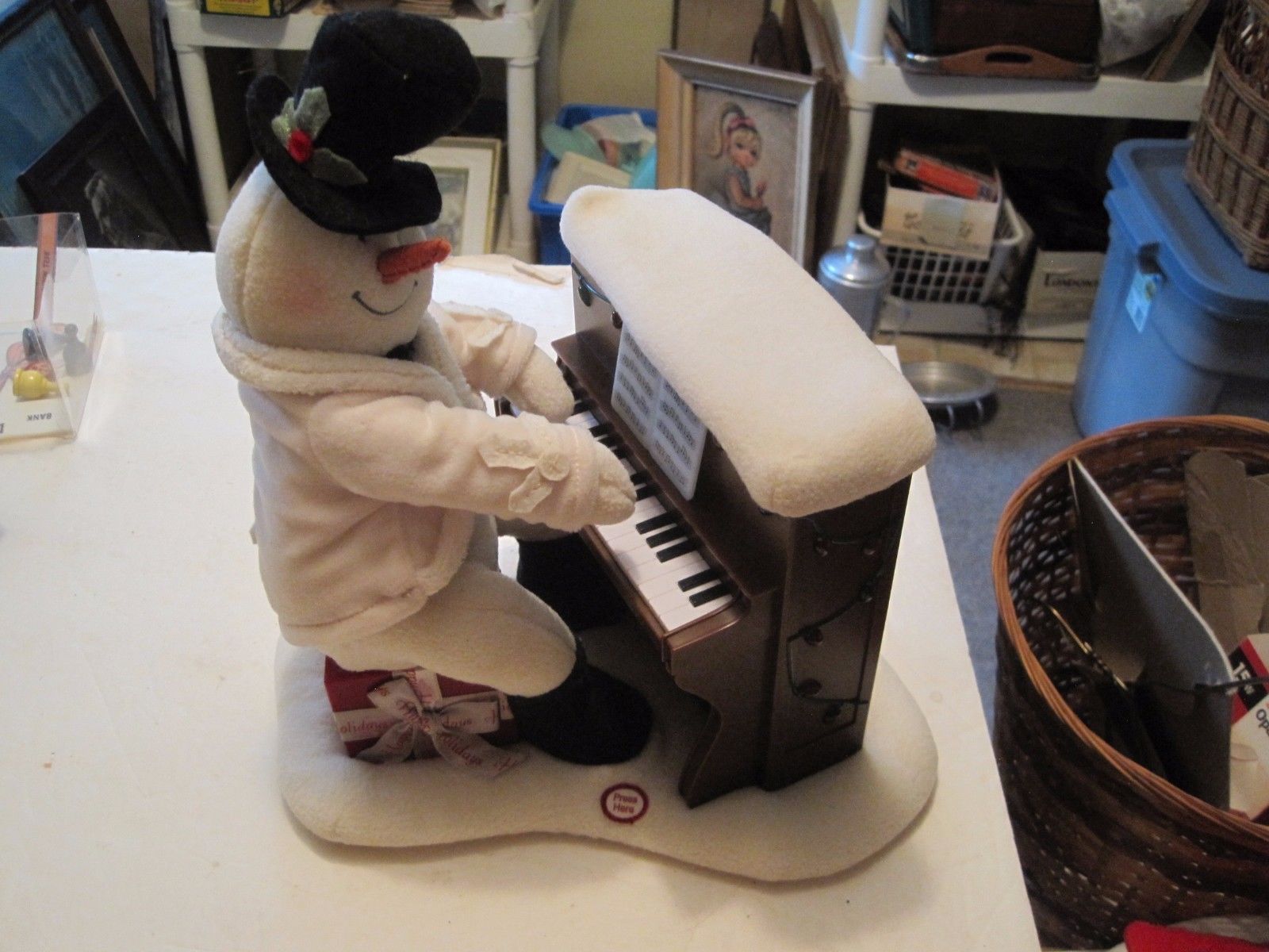 hallmark snowman playing the piano
