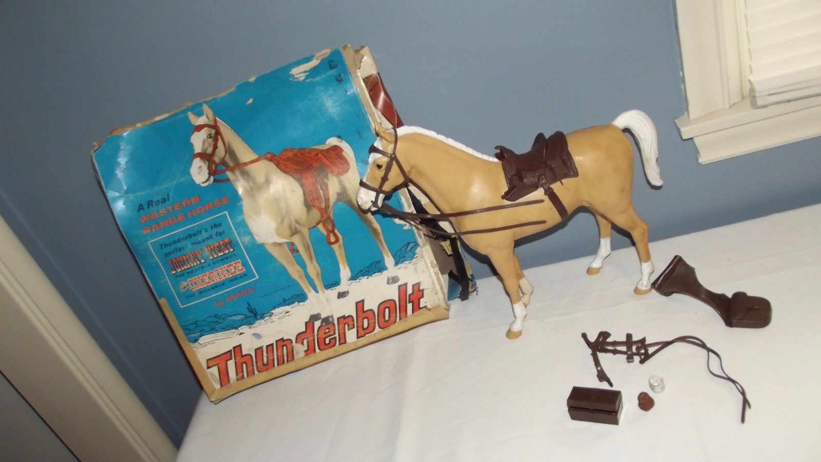 Vintage 1960s Johnny West Marx Palomino Horse 