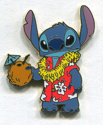 STITCH Tourist - Coconut Drink, Yellow Lei & Red Hawaiian Shirt Aloha ...