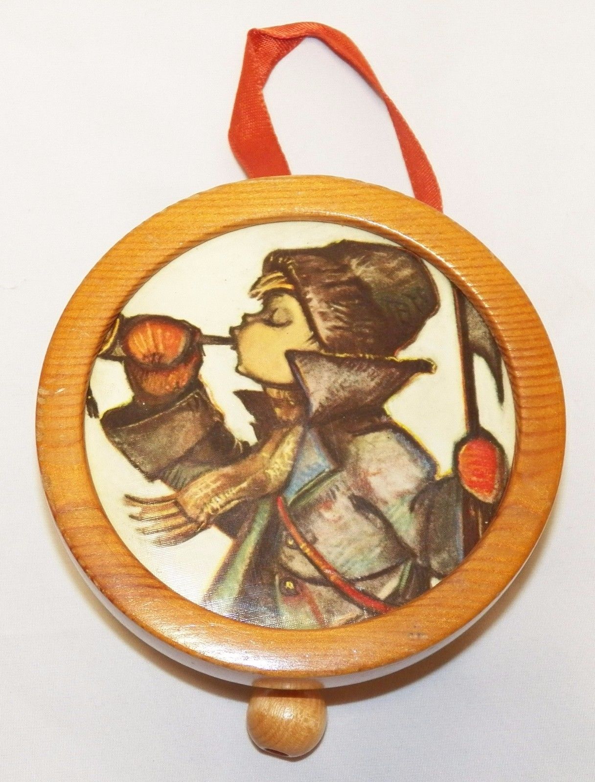 Hummel Vintage Figurine The Happy Wanderer Wood Frame Pull Hummel Vintage Figurine The Happy Wanderer Wood Frame Pull String Goebel