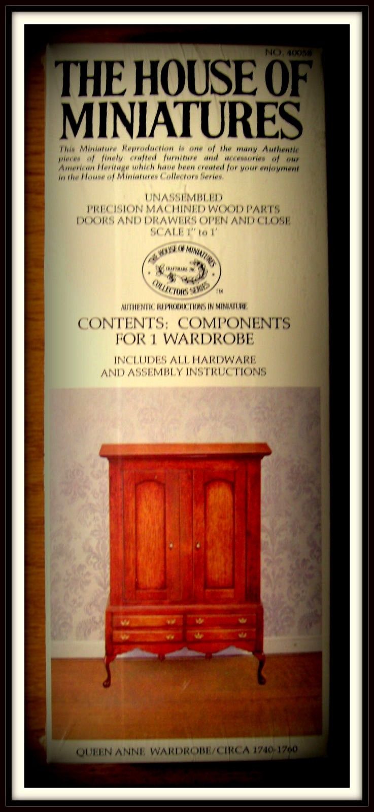 Doll House Of Miniatures Queen Anne Wardrobe Kit Armoire Antique