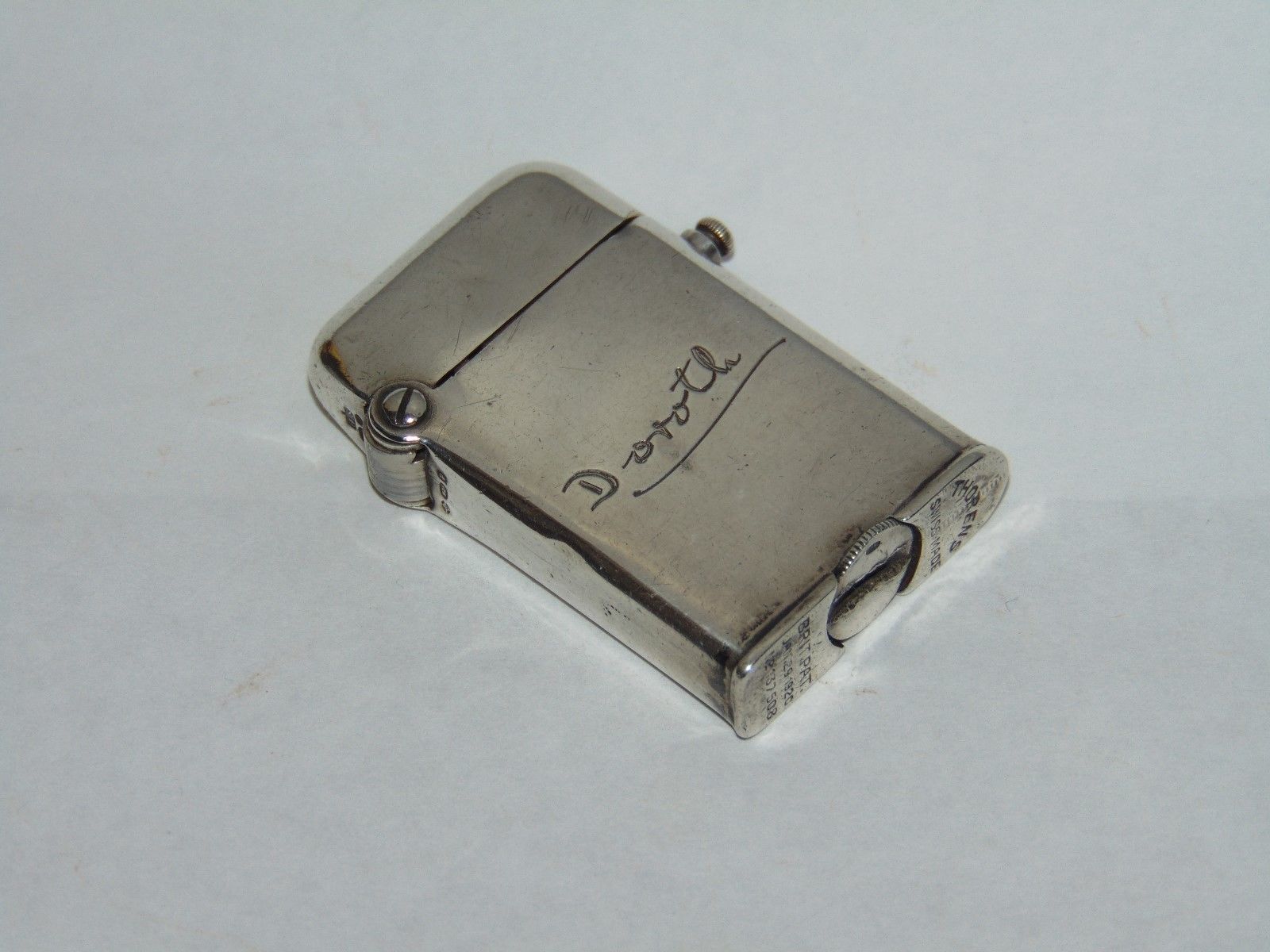 FABULOUS ANTIQUE STERLING SILVER CASED SWISS THORENS 1920 PATENT ...