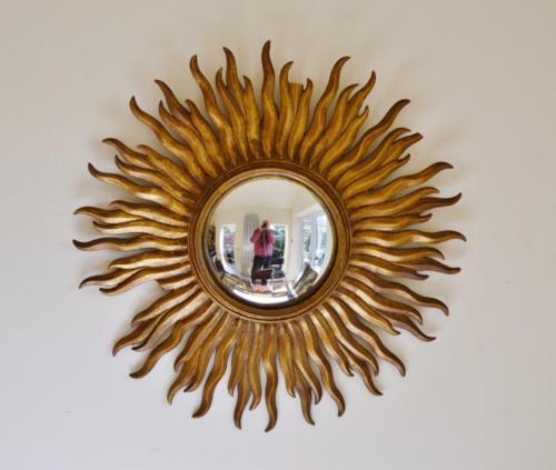 Very Stylish Original French Vintage Art Deco Sunburst Convex Wall Very Stylish Original French Vintage