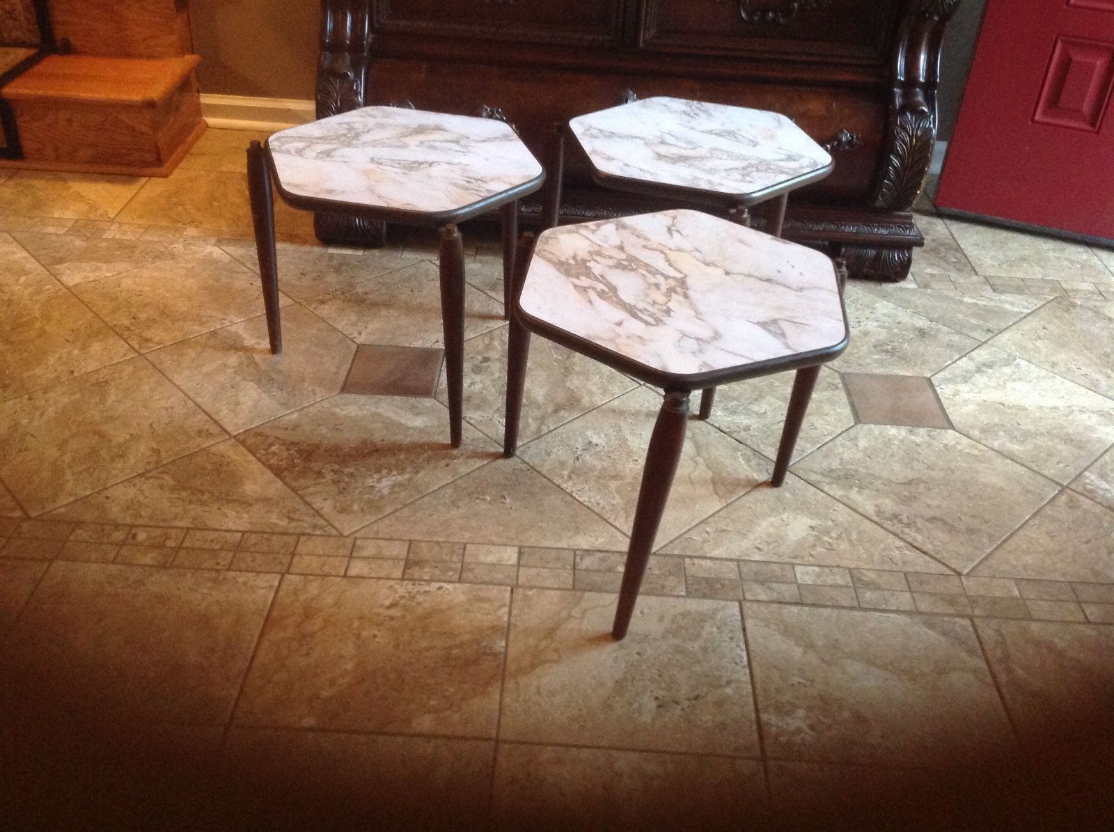 3 Vintage Mid Century stacking Snack End Tables Danish Modern Eames Era