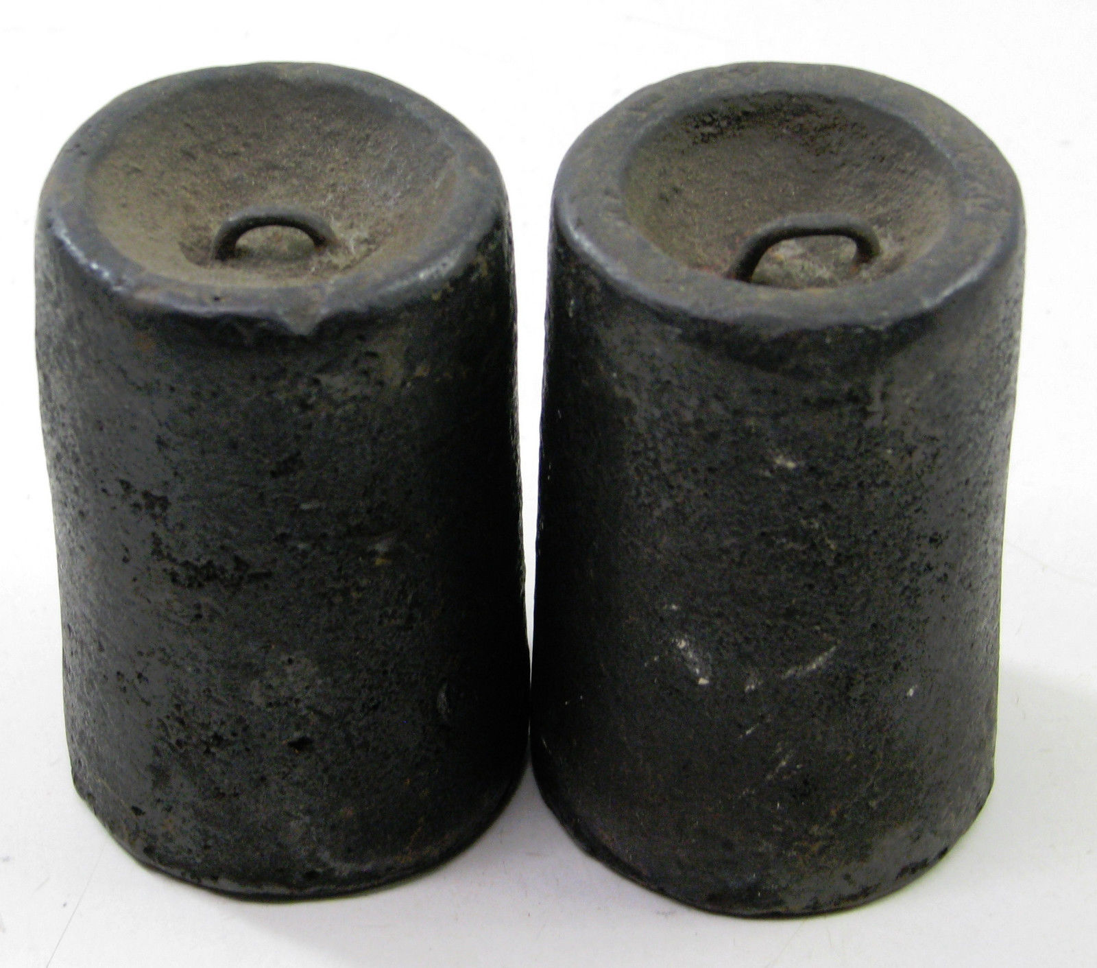 PAIR OF ANTIQUE OG WOODEN WORKS WEIGHT DRIVEN CLOCK WEIGHTS PARTS