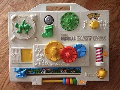 Vtg Gabriel Musical Disney Busy Box Crib Baby Toy 1977 Mickey