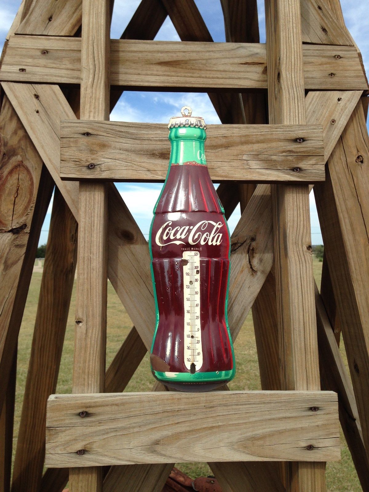 Coca Cola Thermometer Bottle Non Porcelain Robertson 1950 s Diner Soda Coca Cola Thermometer Bottle Non Porcelain Robertson 1950 s Diner Soda