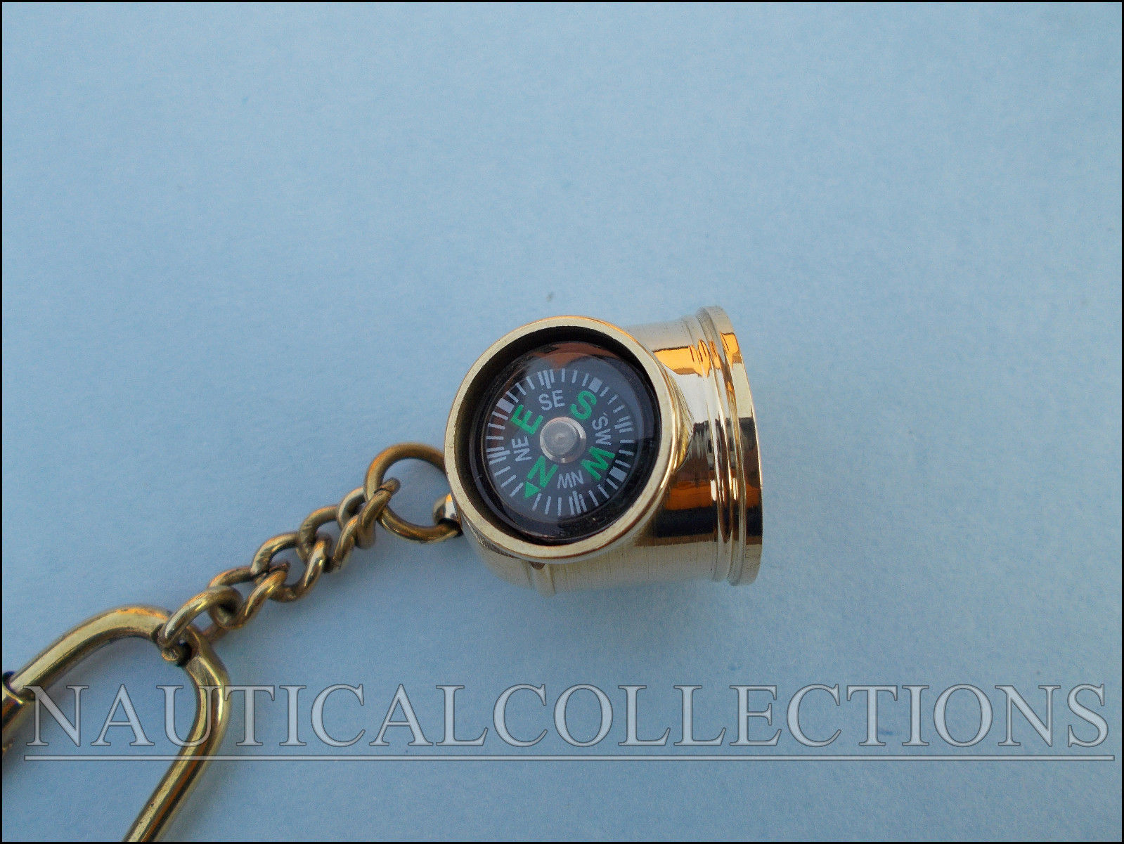 Brass Handmade Pocket Compass Key Ring Nautical Marine Helmet Compass