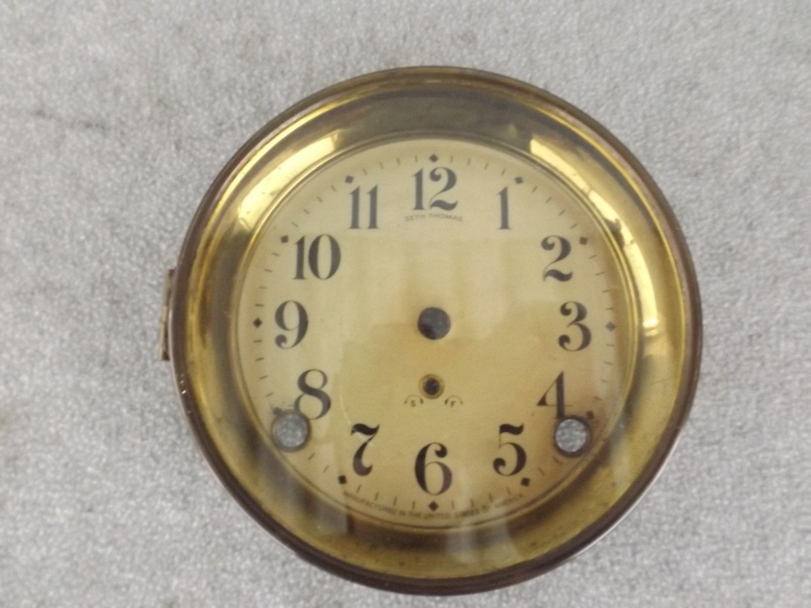 OLD ANTIQUE SETH THOMAS MANTLE SHELF CLOCK DIAL / BEZEL GLASS CLOCK