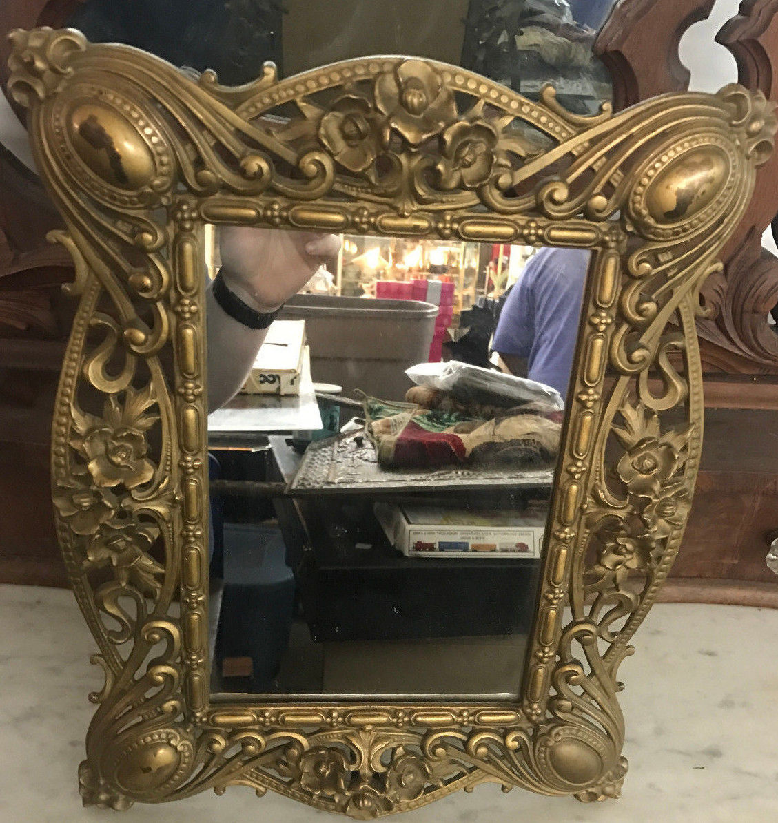 Antique Large Brass Table Mirror with Stand Antique Price Guide