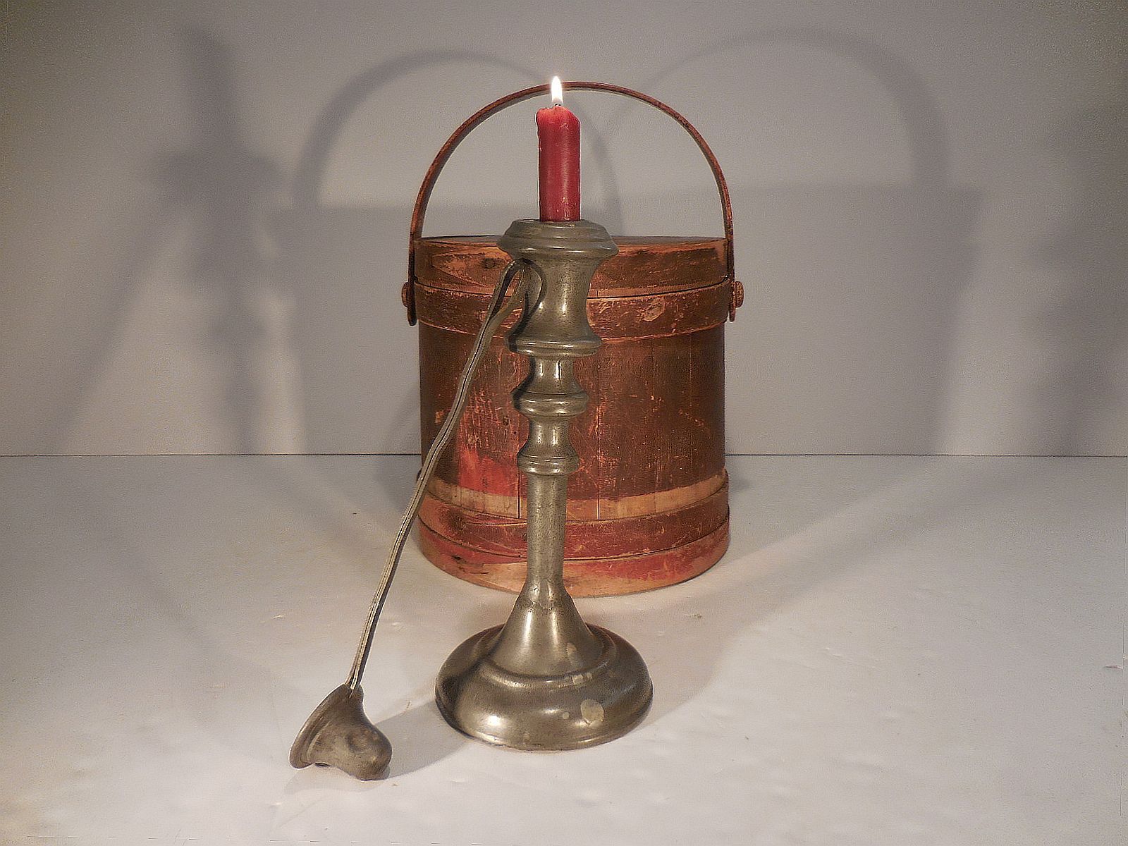 AAFA Early Primitive Pewter Candlestick Pewter Candle Holder with