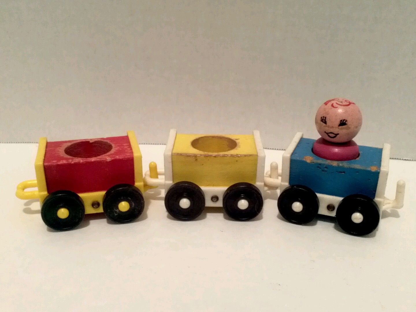 vintage fisher price wooden train