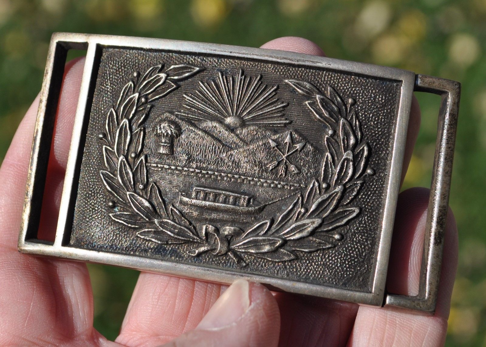 Sterling Silver Civil War Ohio Officers Belt Buckle 3 5oz Sterling Silver Civil War Ohio Officers Belt Buckle 3 5oz