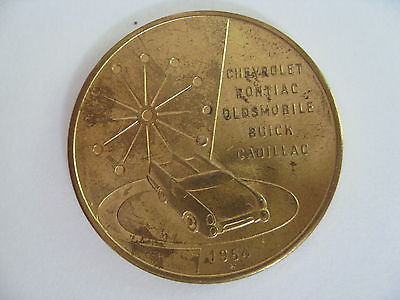 General Motors 1954 Motorama Advertising Gold Coin Token Spinner