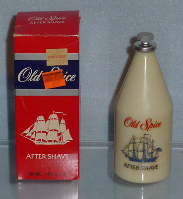 Vintage 4oz Milk Glass Bottle of OLD SPICE Aftershave. Full in Original ...