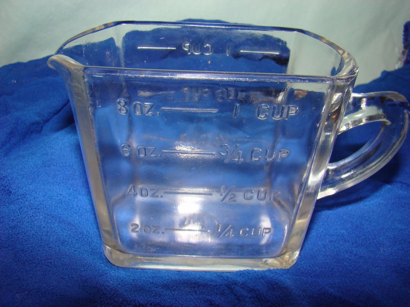 Vintage 1950's Kellogg's 1 Cup Measuring Cup Clear Glass Antique