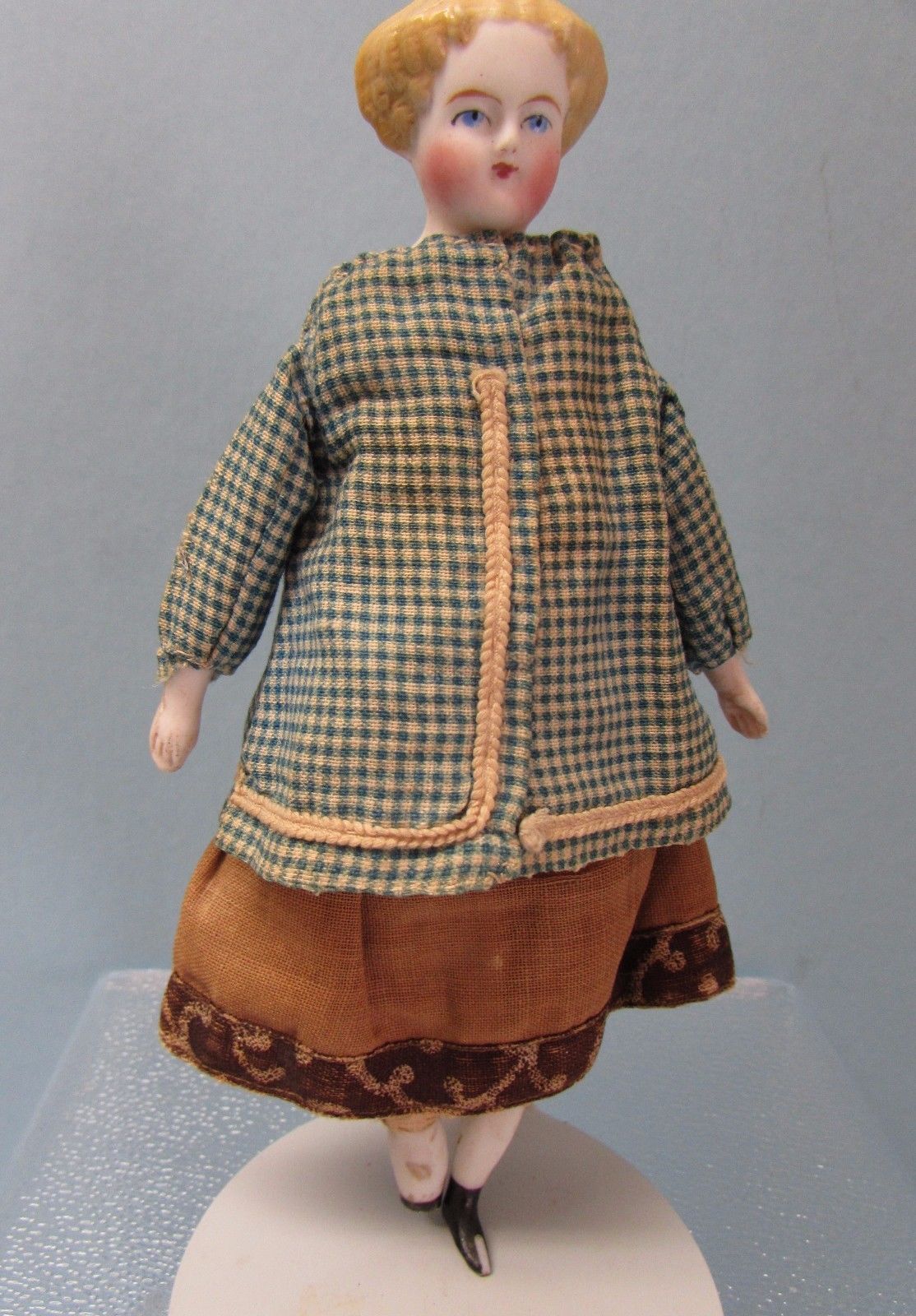 ANTIQUE DOLLHOUSE PARIAN DOLL - CIRCA 1860 - WITH BLONDE CURLS ...