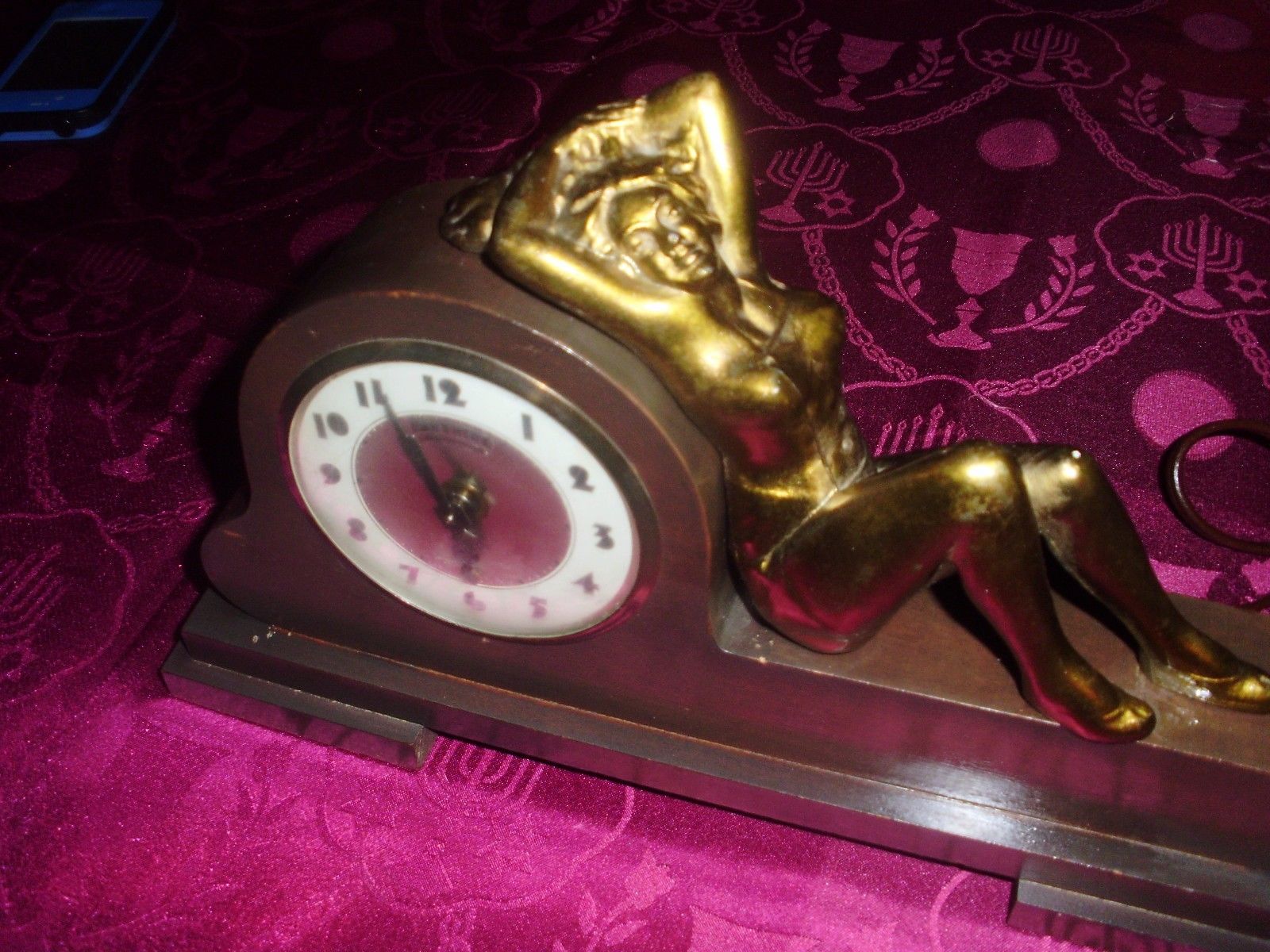 Nice Unusual Art Deco Burlesque Nude Art Electric Clock Lanshire Clock