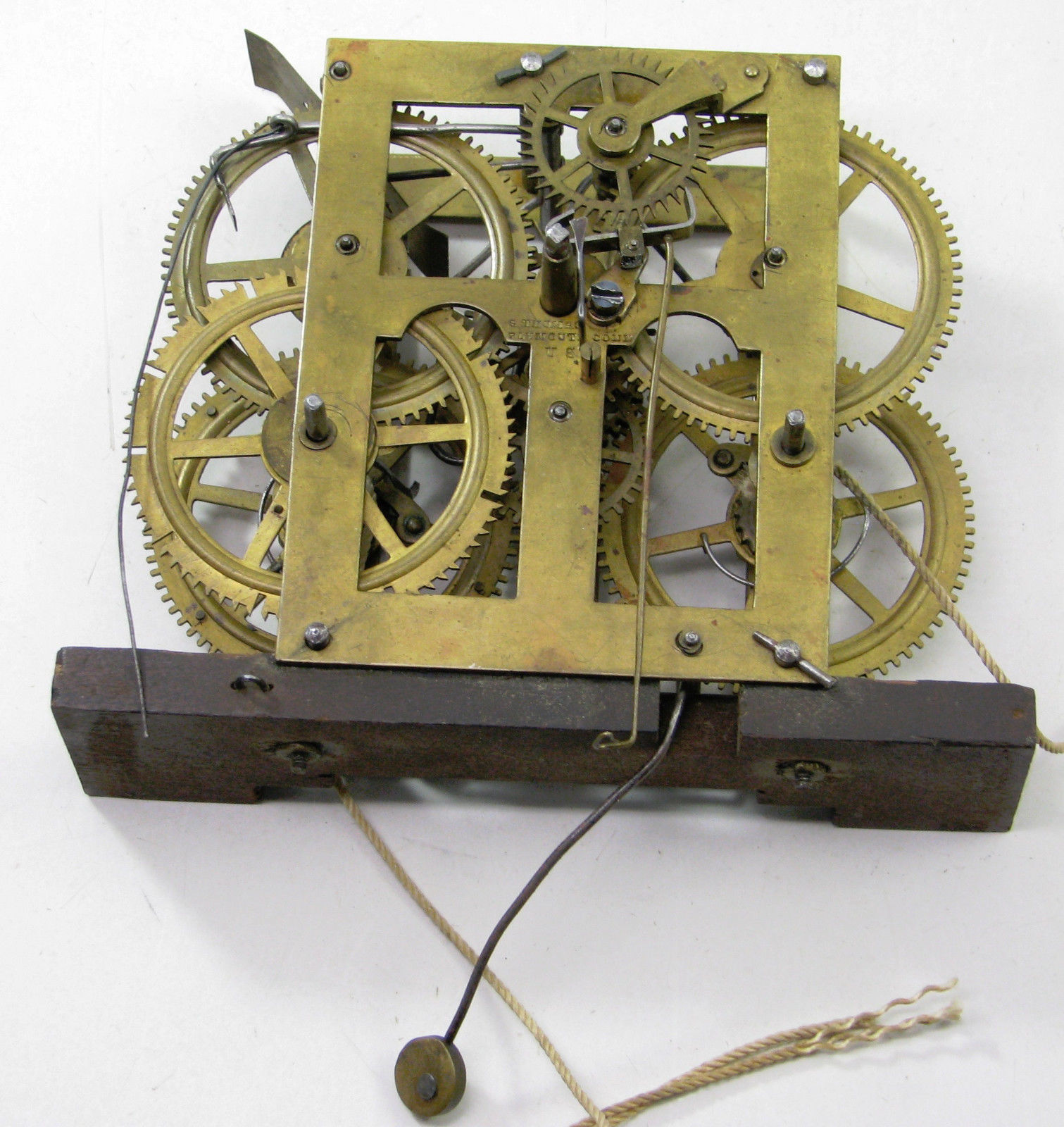 ANTIQUE SETH THOMAS OG WEIGHT DRIVEN CLOCK MOVEMENT PARTS REPAIR