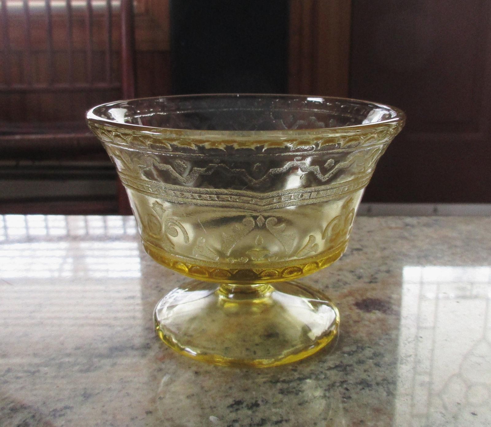 Vintage Federal Amber Depression Glass Patrician Spoke Footed Sherbet Antique Price Guide