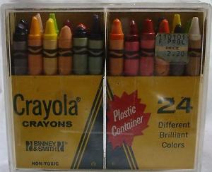 Binney and Smith Crayola Crayons Vintage Flat Box 24 Count No 241