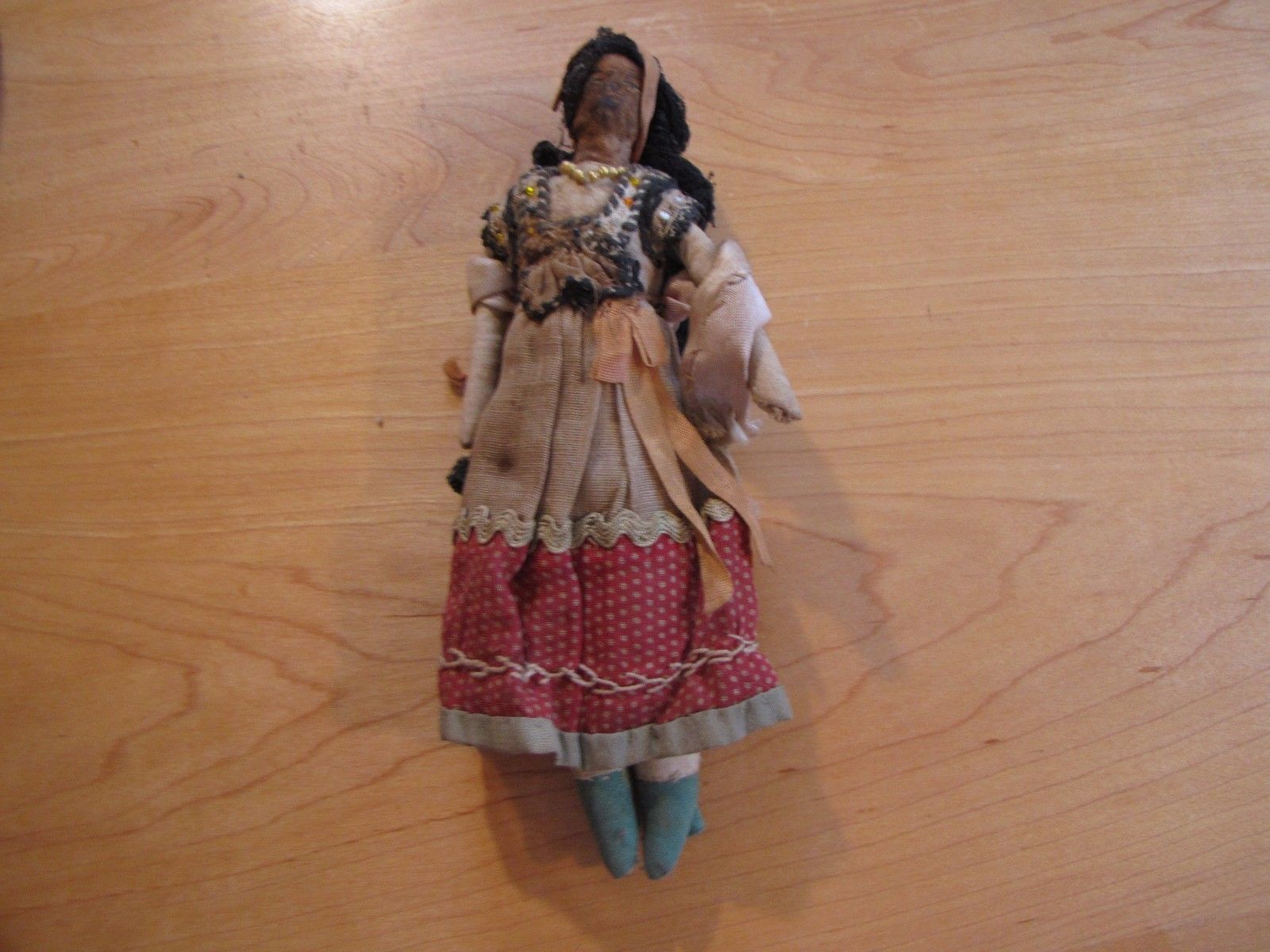antique cloth doll painted face
