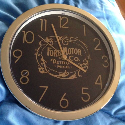 Cool Vtg FORD Detroit Logo Quartz Wall CLOCK Dealer Promo Model T