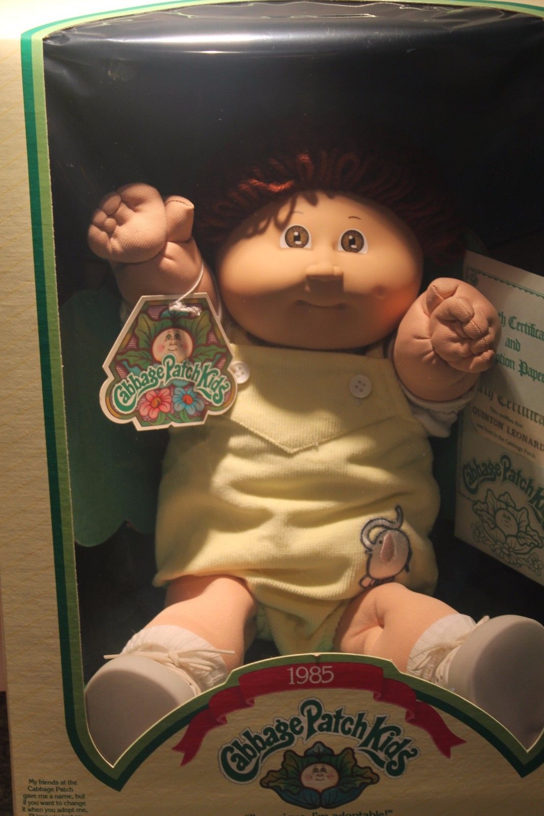 Vintage 1985 Cabbage Patch Doll Quinton Leonard In Original Box found-in-the-cabbage-patch-certificado-de-adopci-n-plantillas-de
