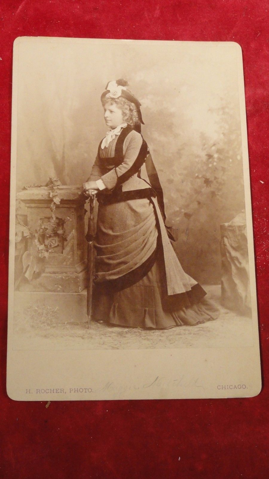 RARE CIVIL WAR ERA CABINET CARD OF MAGGIE MITCHEL-JONH WILKES B picture