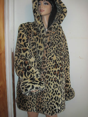 Pamela McCoy Collection Leopard Faux Fur Hoodie Coat L -- Antique Price ...