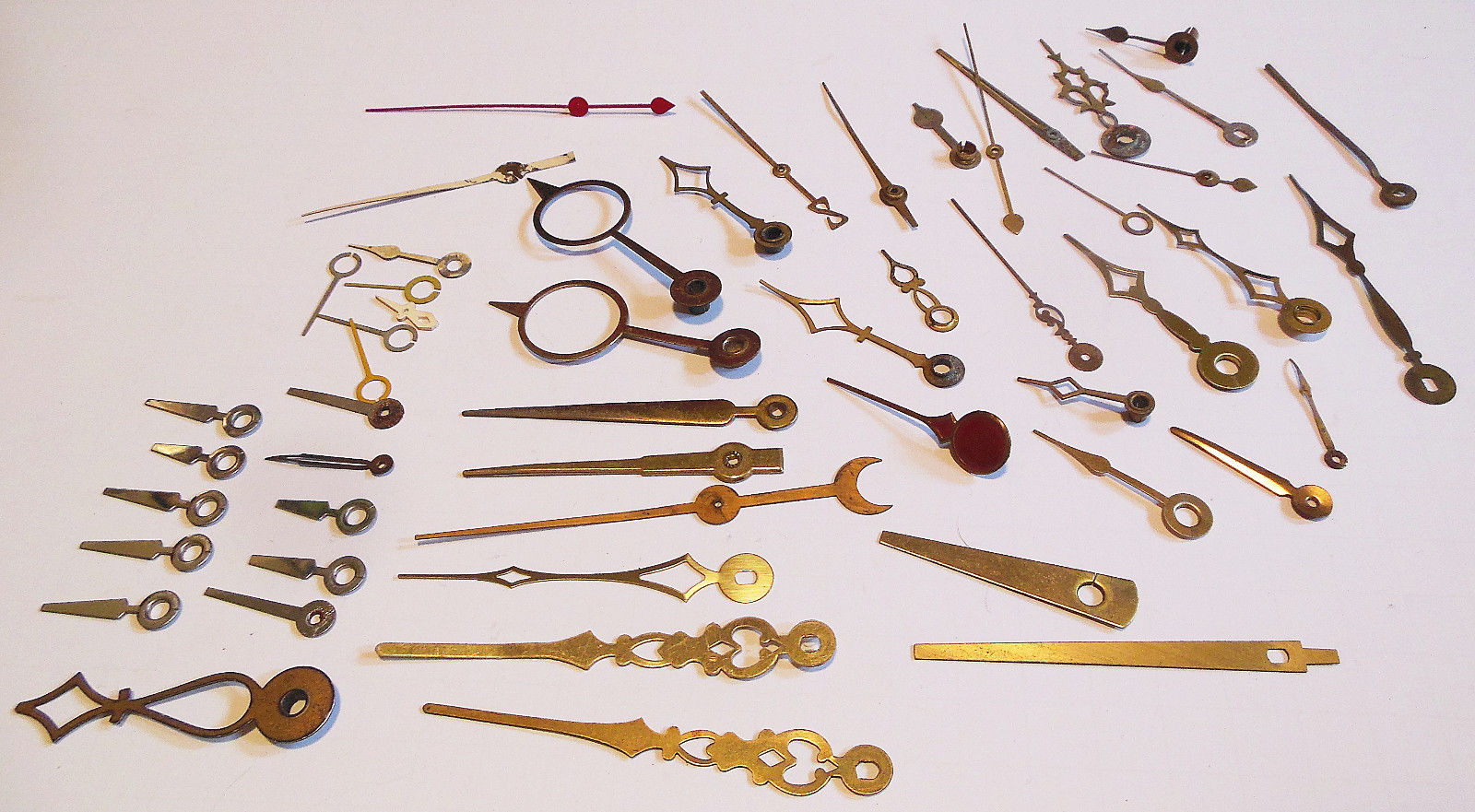 55 Vintage & Antique Grandfather Mantle Brass Metal Clock Hands Various