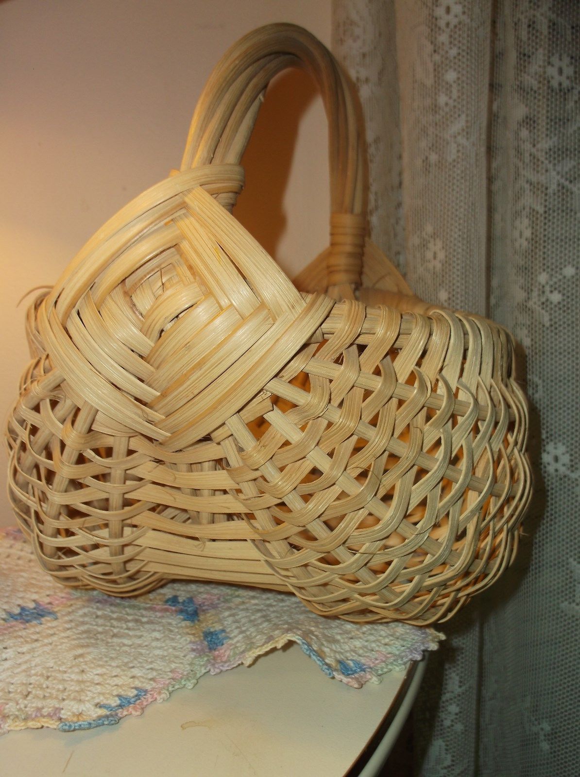 Classic MediumSized Lighter Color Gathering Buttocks Basket Antique