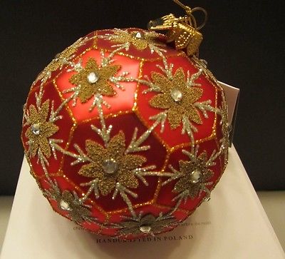 geometric hallmark blown snowflake ornament heritage ball glass collection price sold