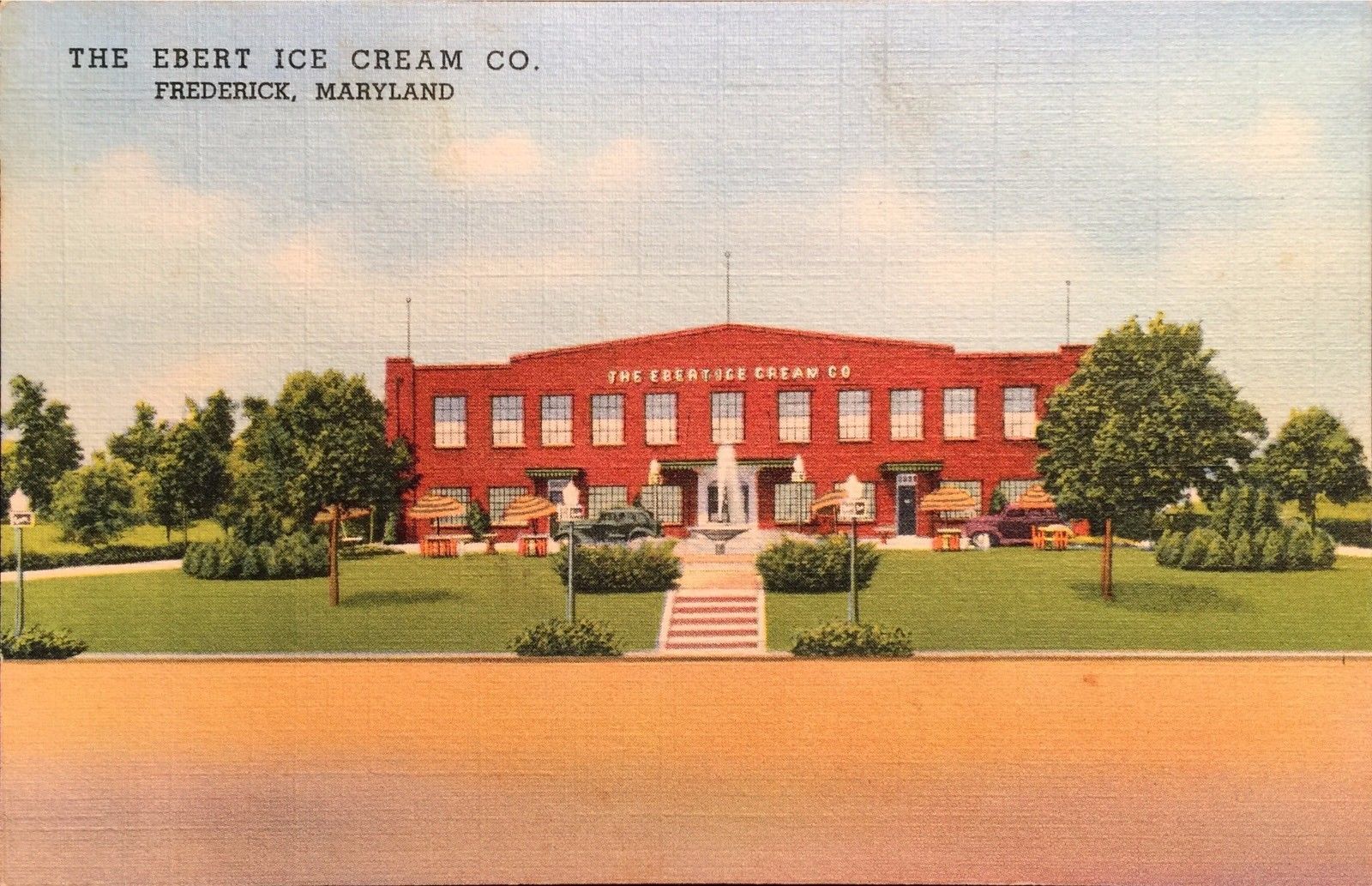 THE EBERT ICE CREAM CO FREDERICK MARYLAND POSTCARD Antique Price