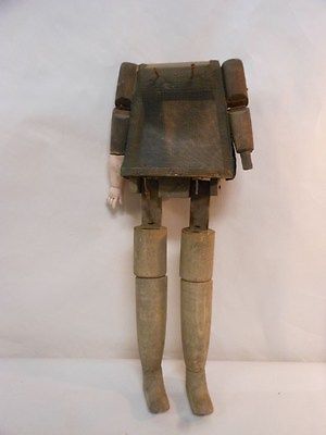 Antique Old 21 Doll Dress Form Jointed Wooden Metal Steampunk Antique Old 21 Doll Dress Form Jointed Wooden Metal Steampunk B98
