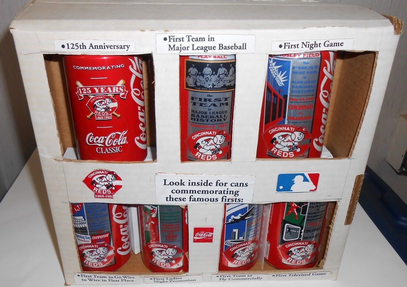 CINCINNATI REDS COCACOLA COMMEMORATIVE CANS LOT OF 6 DIFFERENT Antique Price Guide Details Page
