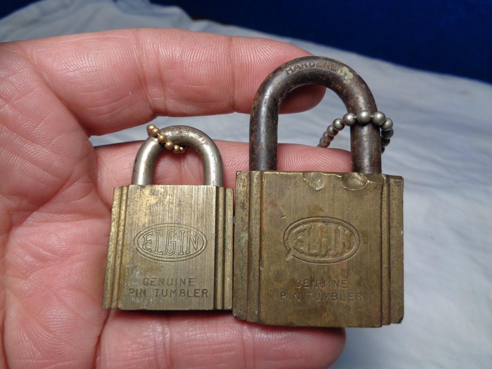 Antique Pair Elgin Genuine Pin Tumbler Padlock & Keys Antique Price Guide Details Page