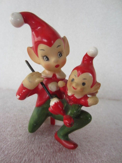 Vintage Josef Originals Christmas Pixie Elf Painting Elf Figure-Rare ...