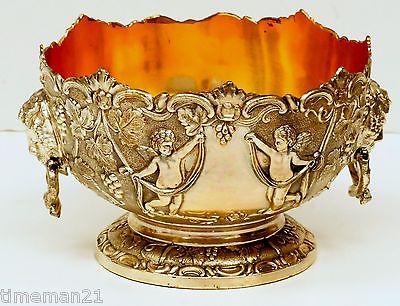 Corbell Co Silver Plate Cherub Bowl Greek Grapes C Co Vintage