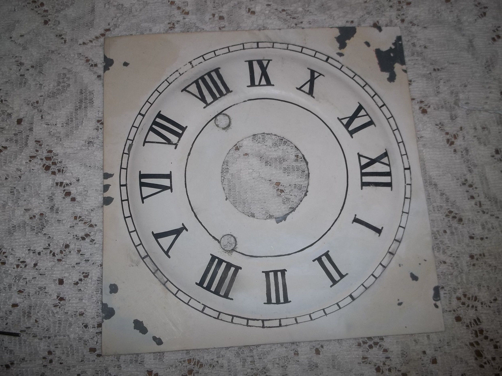 ANTIQUE SETH THOMAS OG WEIGHT DRIVEN CLOCK DIAL / FACE PARTS OR REPAIR