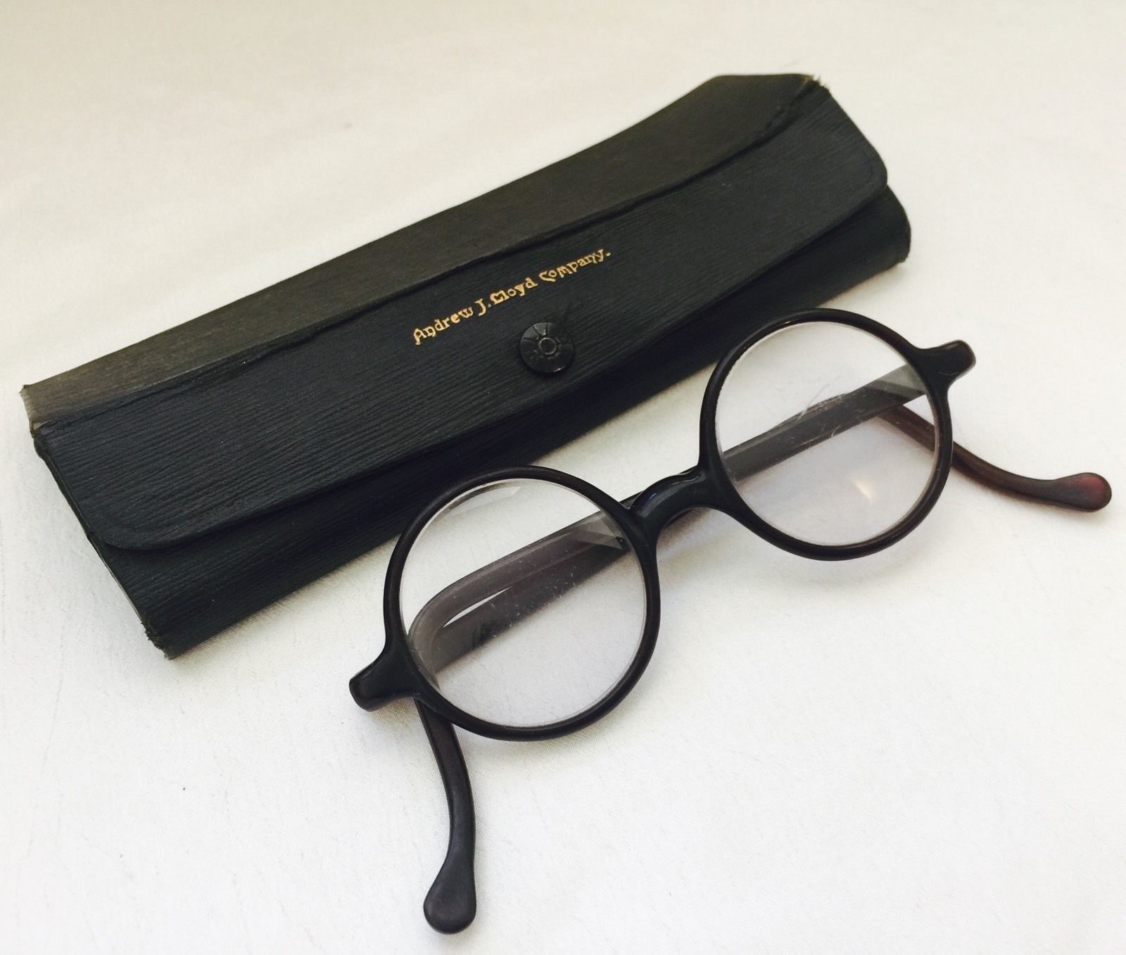 Antique / Vintage Dark Brown Color Frames HAROLD LLOYD Look Spectacles