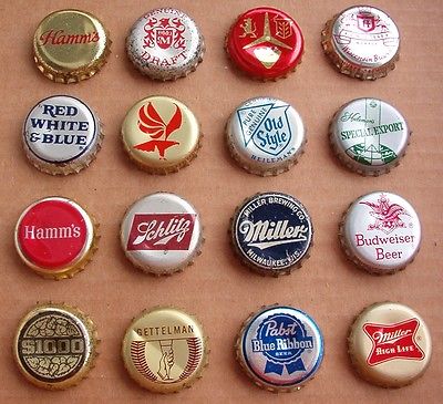 16 Vintage Beer Bottle Cap Cork Wi Milwaukee Soda Glass Wine 1960''s ...