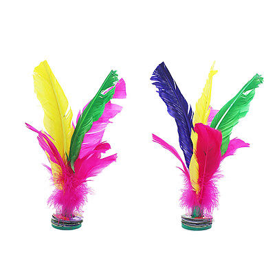 Volants Pied Plume DEMERAS - Lot 5 Pièces - 20cm - Base Caoutchouc Sûre - Multicolore
