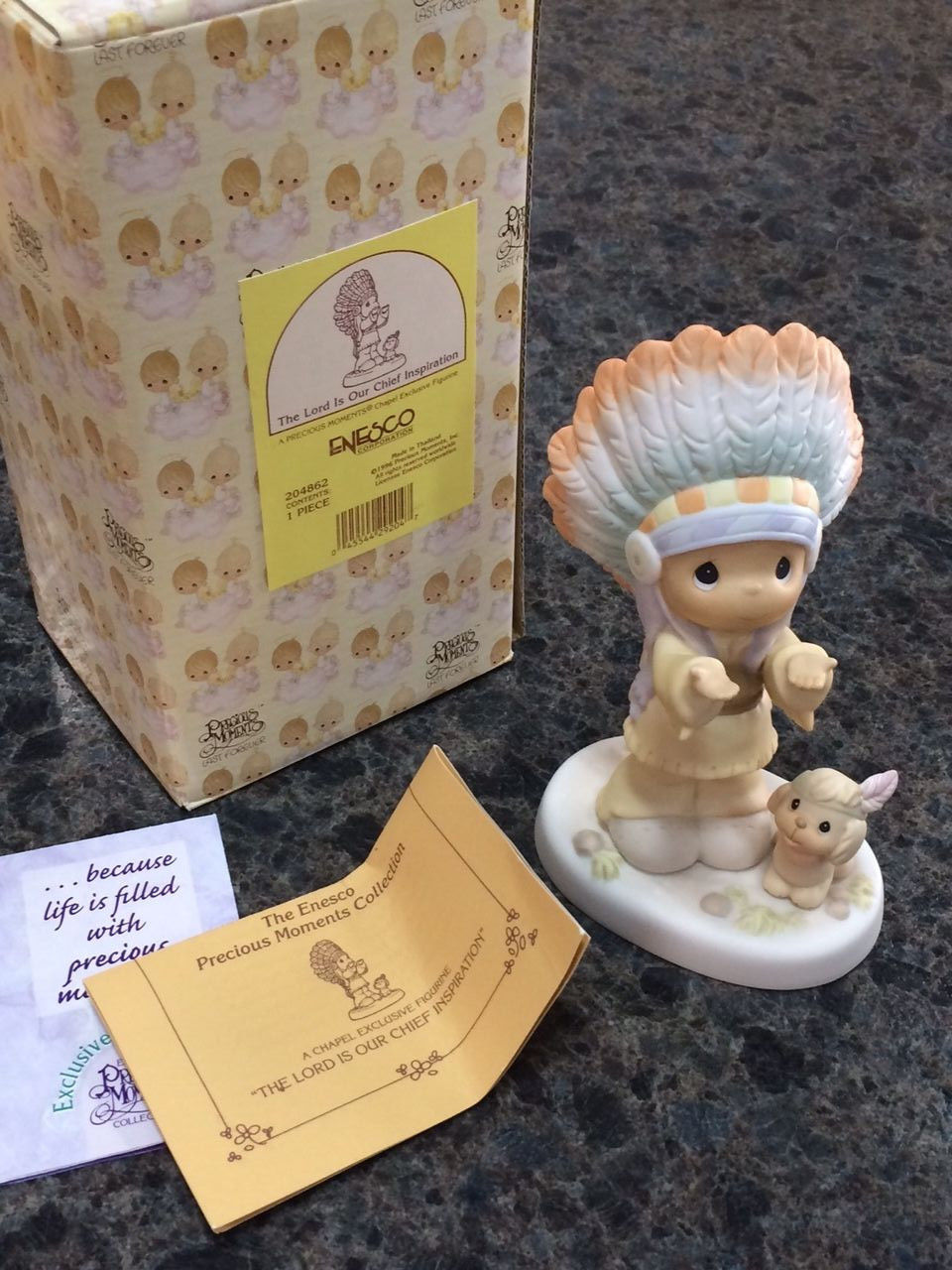 Precious Moments Figurine The Lord Is Our Chief Inspiration Indian Box 