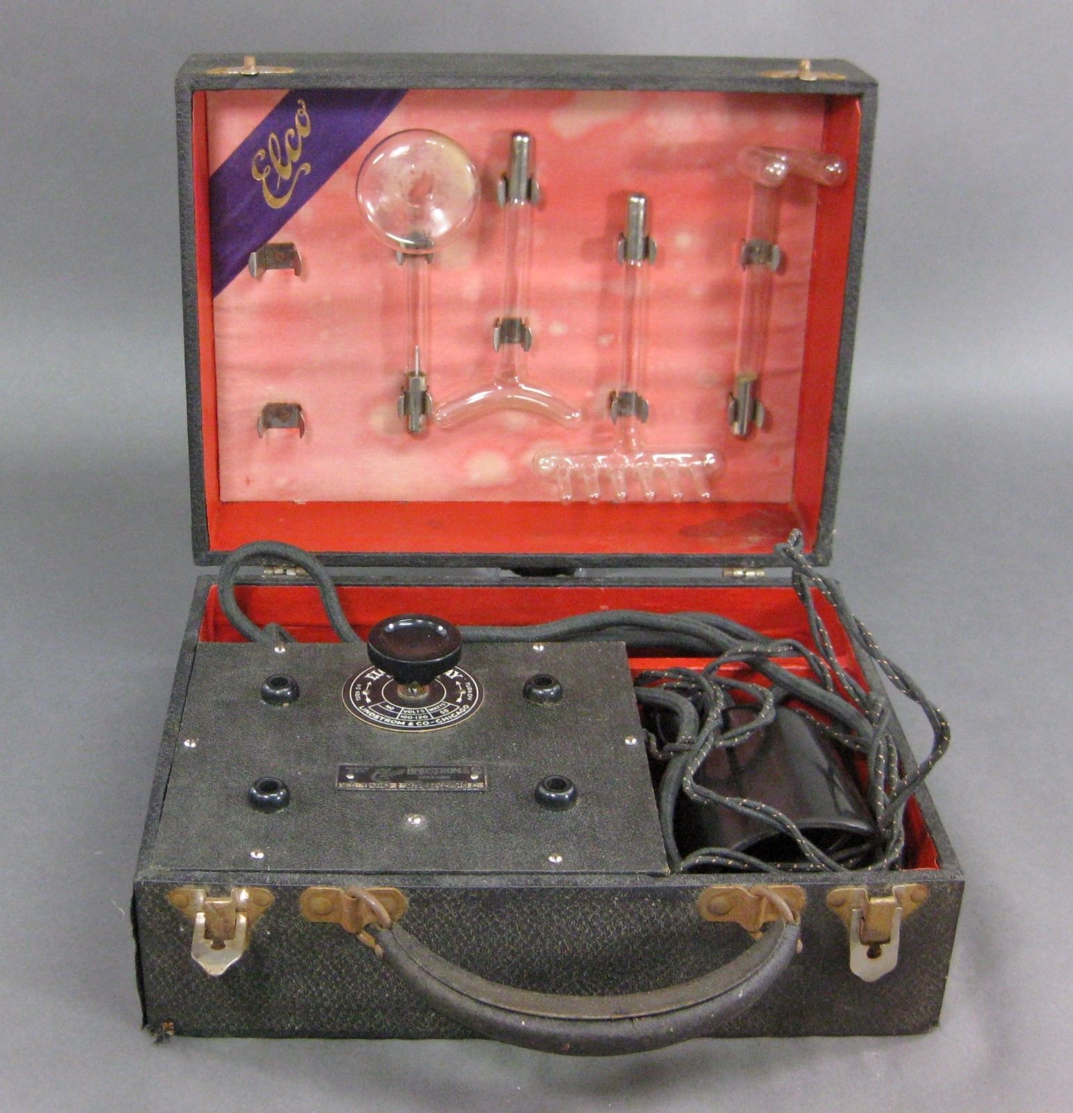 Antique ELCO Lindstrom & Co Nikola Tesla Violet Ray Quack Home Medical ...