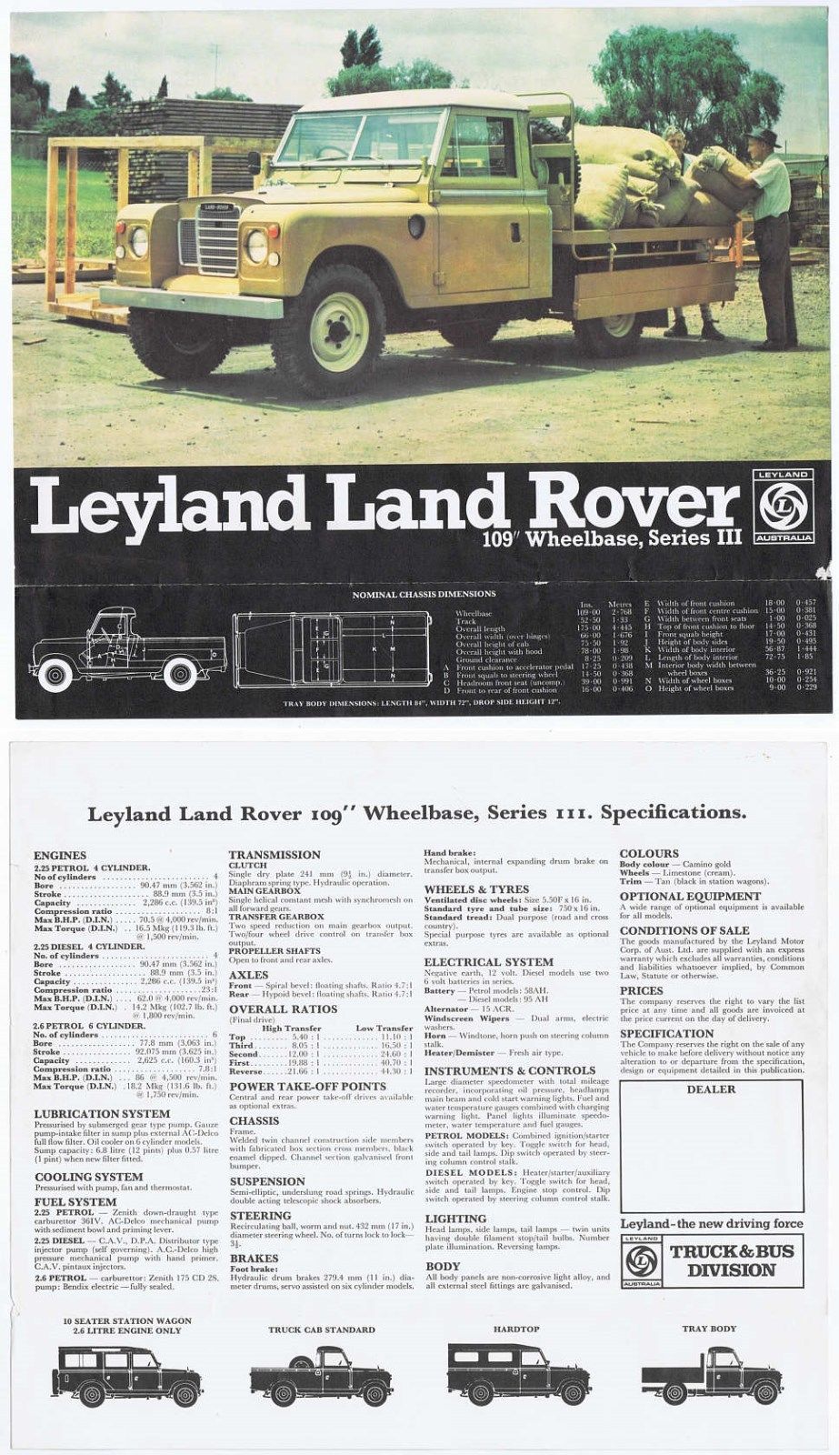 c.1970s Land Rover Series III 109 4WD Vehicle Australian Specifications c.1970s Land Rover Series III 109 4WD Vehicle Australian Specifications