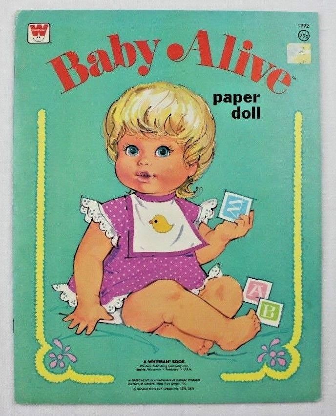 Baby Alive Paper Dolls 1975 Whitman Book UNCUT NEW -- Antique Price